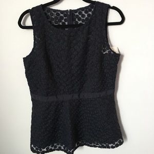 NWT Banana Republic navy peplum top, size 8